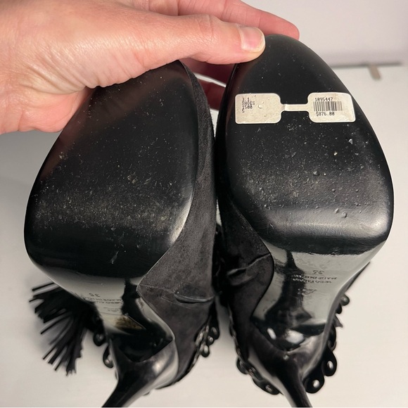 3.1 Philip Lim Womens Black Suede Leather Fringe Tassel Booties Size 35 US 4.5 - Picture 11 of 16